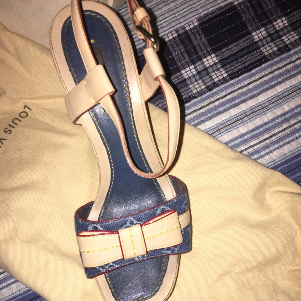 Louis Vuitton denim platform sandals - Picture 2 of 5
